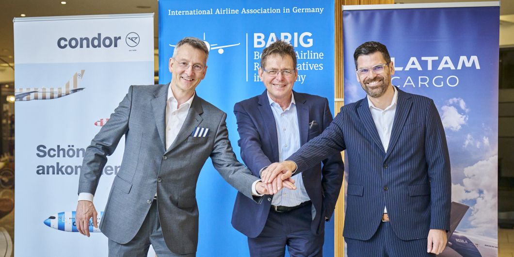 BARIG e.V. (LTR): Thilo Schäfer, Director Cargo Condor, Michael Hoppe, BARIG Chairman and Executive Director, and Jorge Carretero, Sales Director Central Europe LATAM Cargo, are looking forward to working together in the BARIG Air Cargo Committee.